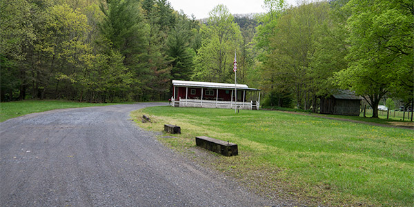 A view of the town park in early spring